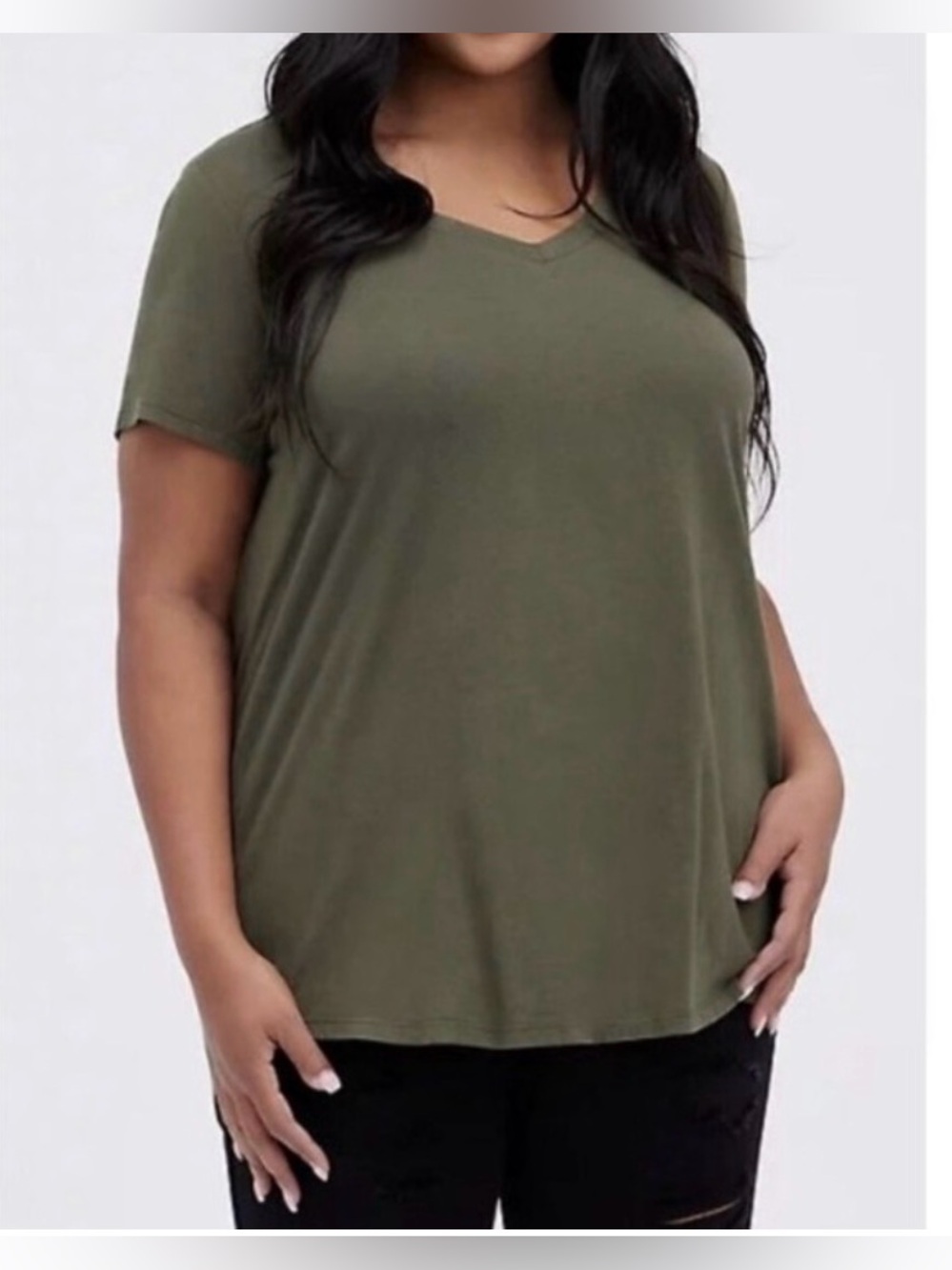 Torrid 4X Olive Green Classic Fit Short Sleeve Tee